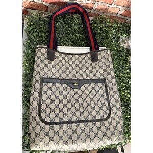 Gucci GG Supreme Canvas Web Stripe Large Tote